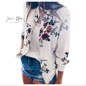 NWT BOHO FLORAL ZIPPER JACKET